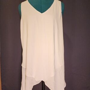 3/$20 Joan Vass White Sleeveless Tunic